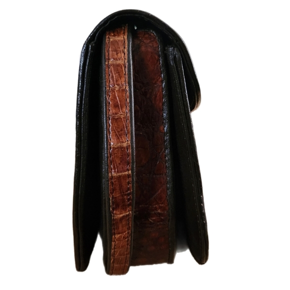 VINTAGE GENUINE CROCODILE LEATHER CROSSBODY BAG & MATCHING WALLET SET NWOT - Picture 5 of 14